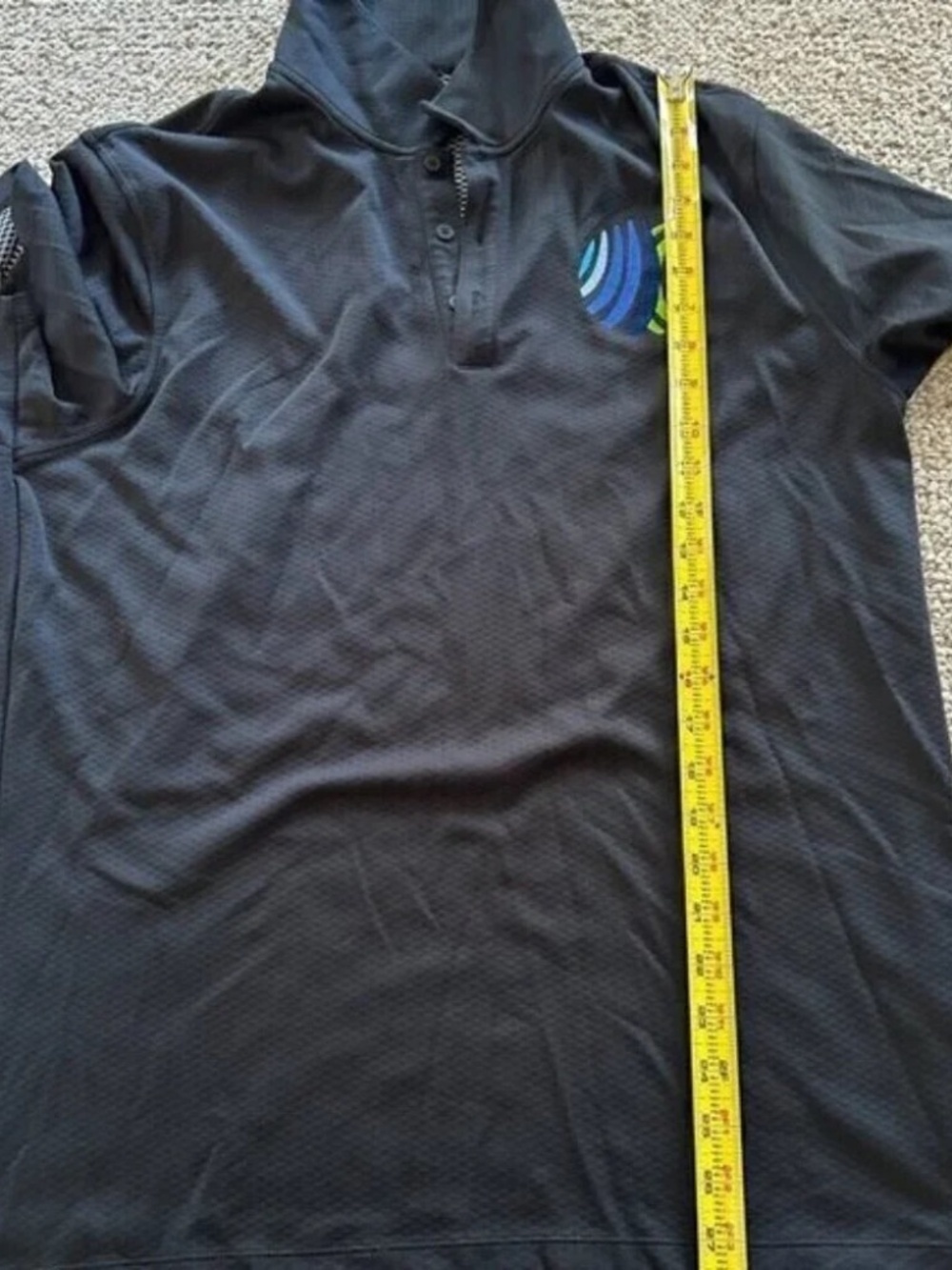 Nike Golf Dri Fit Polo Large Black Athletic Golf Tennis Performance Shirt - Picture 9 of 10
